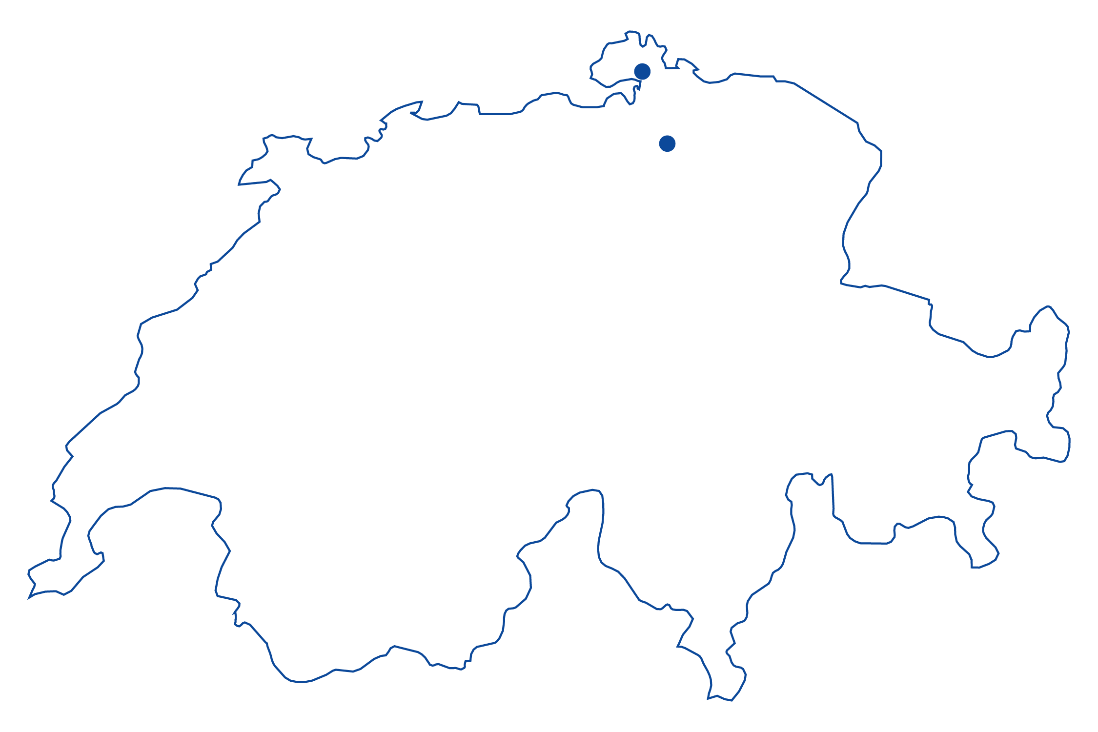 Landkarte Schweiz - Standorte der NSYNC AG in Winterthur und Neuhausen am Rheinfall Landkarte Schweiz - Standorte der NSYNC AG in Winterthur und Neuhausen am Rheinfall